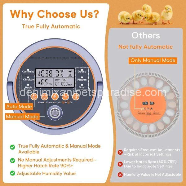 12 Egg Incubator with Automatic Egg Turning and Humidity Control, Egg Candler, 360° Viewing - Image 5