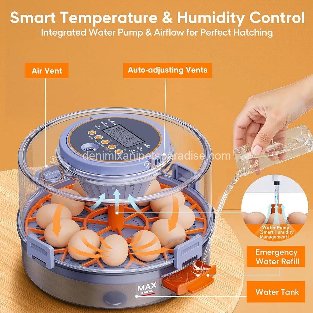 12 Egg Incubator with Automatic Egg Turning and Humidity Control, Egg Candler, 360° Viewing 2 12 Egg Incubator with Automatic Egg Turning and Humidity Control, Egg Candler, 360° Viewing - Image 2