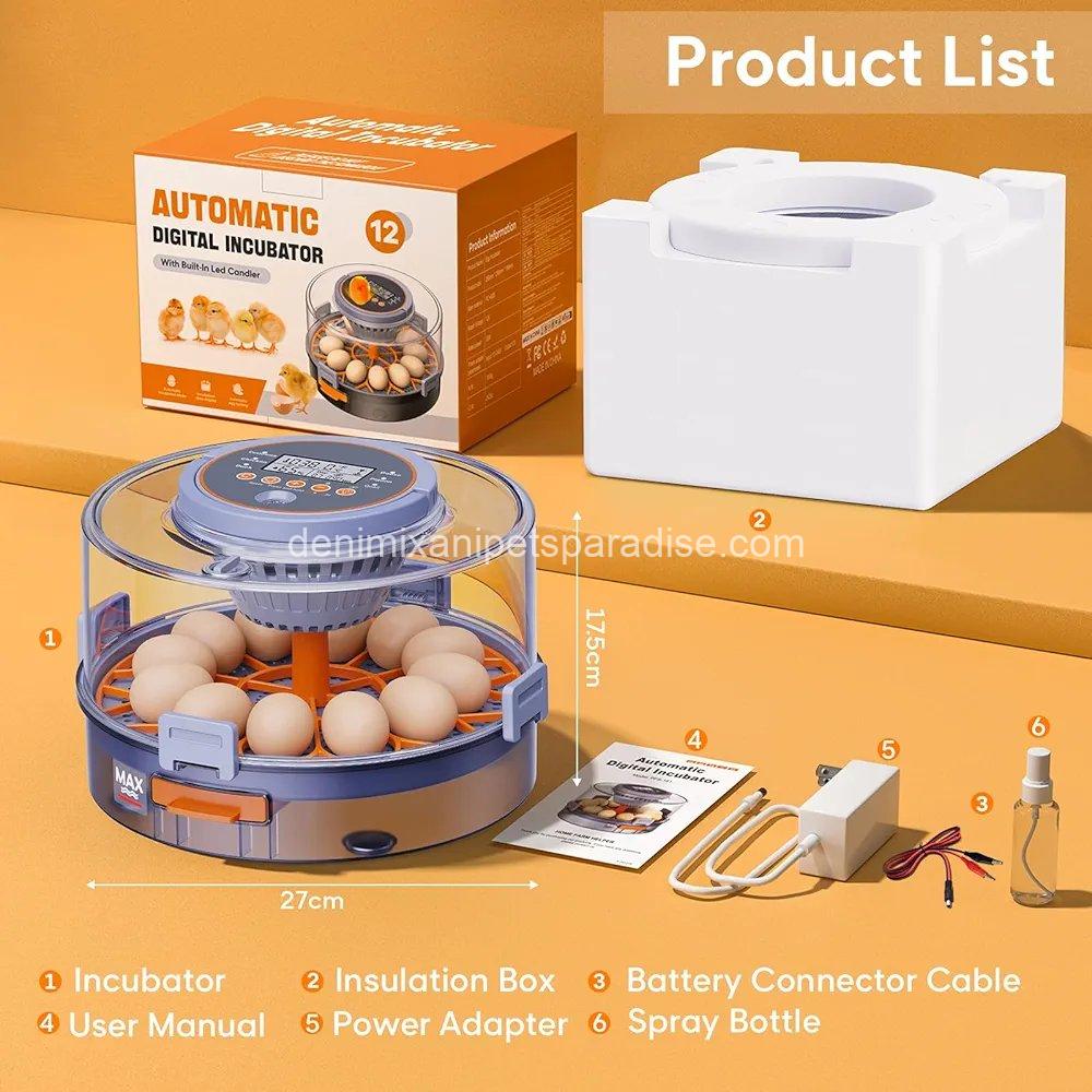 12 Egg Incubator with Automatic Egg Turning and Humidity Control, Egg Candler, 360° Viewing 9 12 Egg Incubator with Automatic Egg Turning and Humidity Control, Egg Candler, 360° Viewing - Image 9