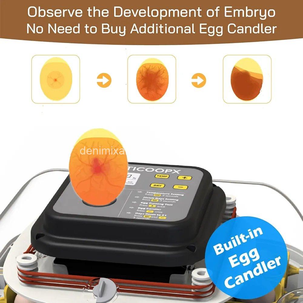 MATICOOPX 30 Egg Incubator with Humidity Display, Egg Candler, Automatic Egg Turner, for Hatching Chickens 4 MATICOOPX 30 Egg Incubator with Humidity Display, Egg Candler, Automatic Egg Turner, for Hatching Chickens - Image 4