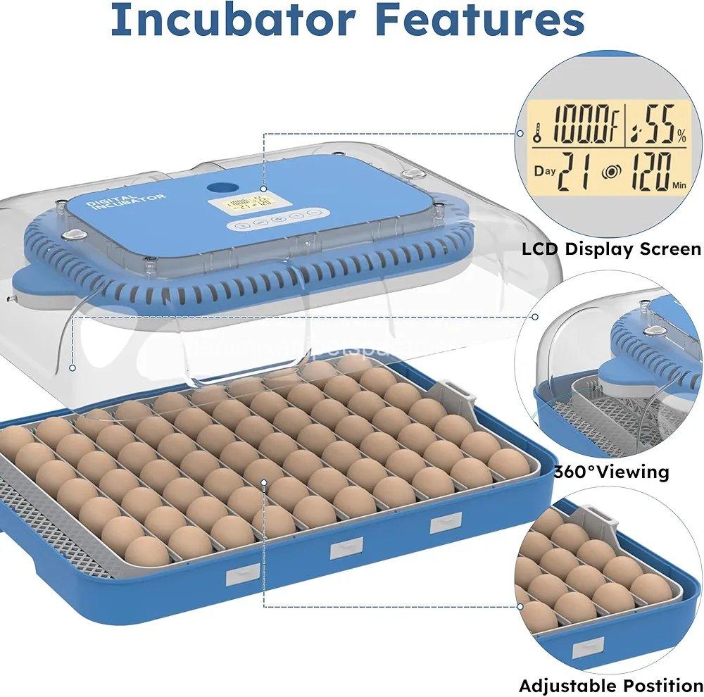 70 Egg Incubator with Automatic Turning & Humidity Control, Digital Poultry Hatcher for Chicken 4 70 Egg Incubator with Automatic Turning & Humidity Control, Digital Poultry Hatcher for Chicken - Image 4