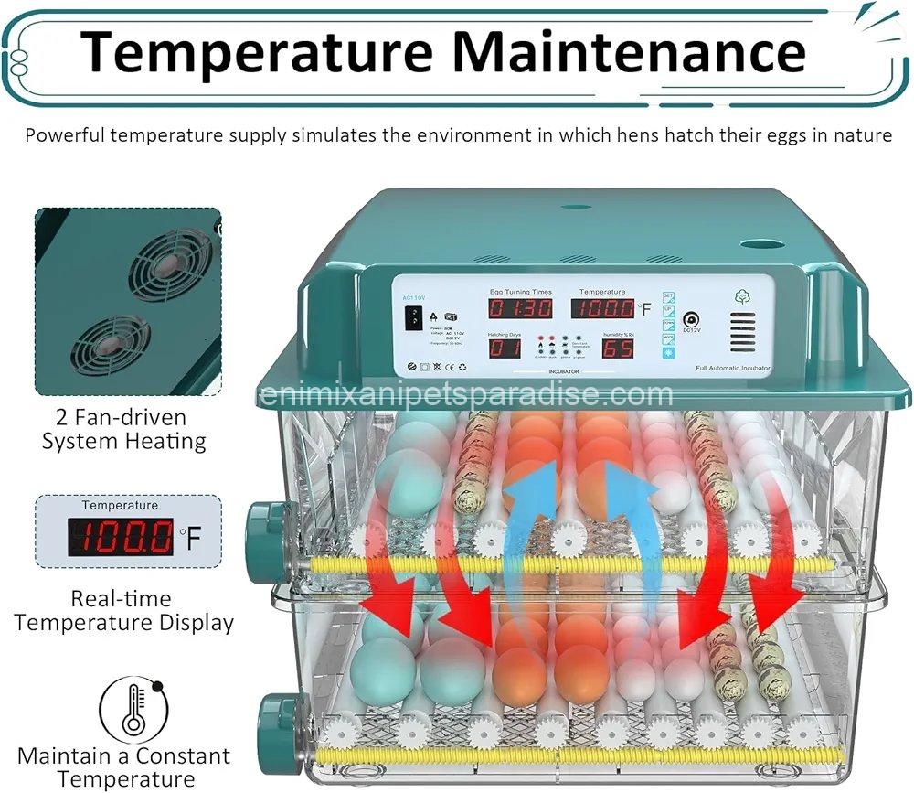 Incubators for Hatching 120 Eggs, Egg Incubator with Automatic Egg Turning and Humidity Monitor, 4 Incubators for Hatching 120 Eggs, Egg Incubator with Automatic Egg Turning and Humidity Monitor, - Image 4