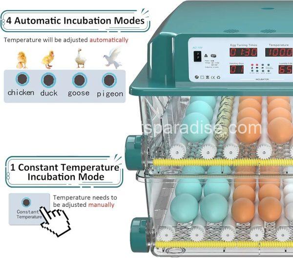 Incubators for Hatching 120 Eggs, Egg Incubator with Automatic Egg Turning and Humidity Monitor, - Image 6
