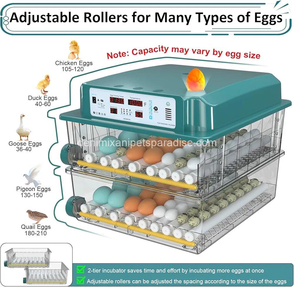 Incubators for Hatching 120 Eggs, Egg Incubator with Automatic Egg Turning and Humidity Monitor, 7 Incubators for Hatching 120 Eggs, Egg Incubator with Automatic Egg Turning and Humidity Monitor, - Image 7