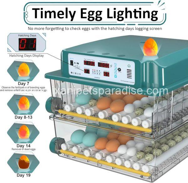 Incubators for Hatching 120 Eggs, Egg Incubator with Automatic Egg Turning and Humidity Monitor, - Image 3