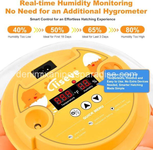 Egg Incubator for Hatching Chicks, Automatic Egg Turner Holds 12 Eggs,  - Image 6