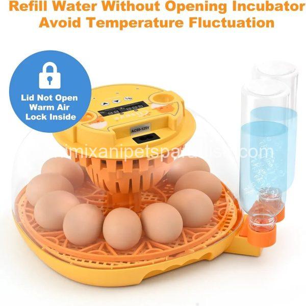 Egg Incubator for Hatching Chicks, Automatic Egg Turner Holds 12 Eggs,  - Image 4
