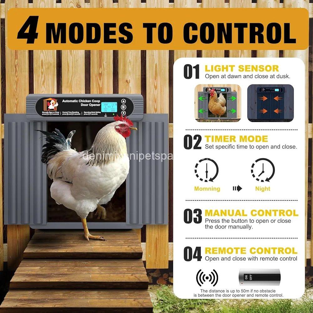 Automatic Chicken Coop Door, Anti-Pinch Protection, Extra Large Size, 4 Automatic Chicken Coop Door, Anti-Pinch Protection, Extra Large Size, - Image 4