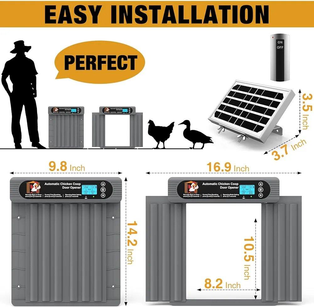 Automatic Chicken Coop Door, Anti-Pinch Protection, Extra Large Size, 7 Automatic Chicken Coop Door, Anti-Pinch Protection, Extra Large Size, - Image 7