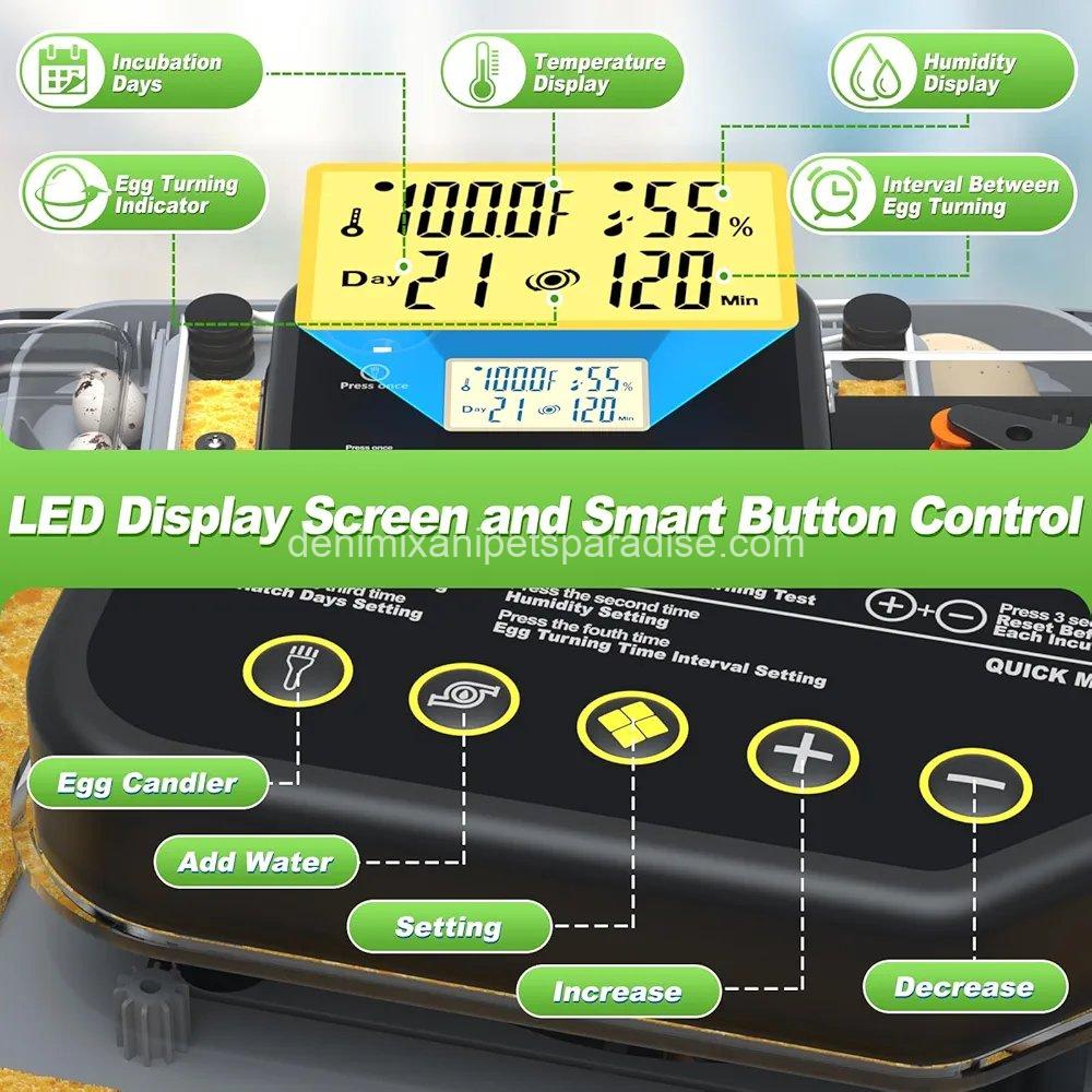 Egg Incubator for Hatching 48-132 Chicken/Quail/Turkey Eggs, 360° View Poultry 9 Egg Incubator for Hatching 48-132 Chicken/Quail/Turkey Eggs, 360° View Poultry - Image 9