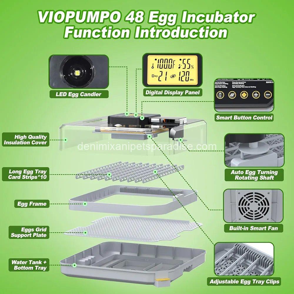 Egg Incubator for Hatching 48-132 Chicken/Quail/Turkey Eggs, 360° View Poultry 8 Egg Incubator for Hatching 48-132 Chicken/Quail/Turkey Eggs, 360° View Poultry - Image 8