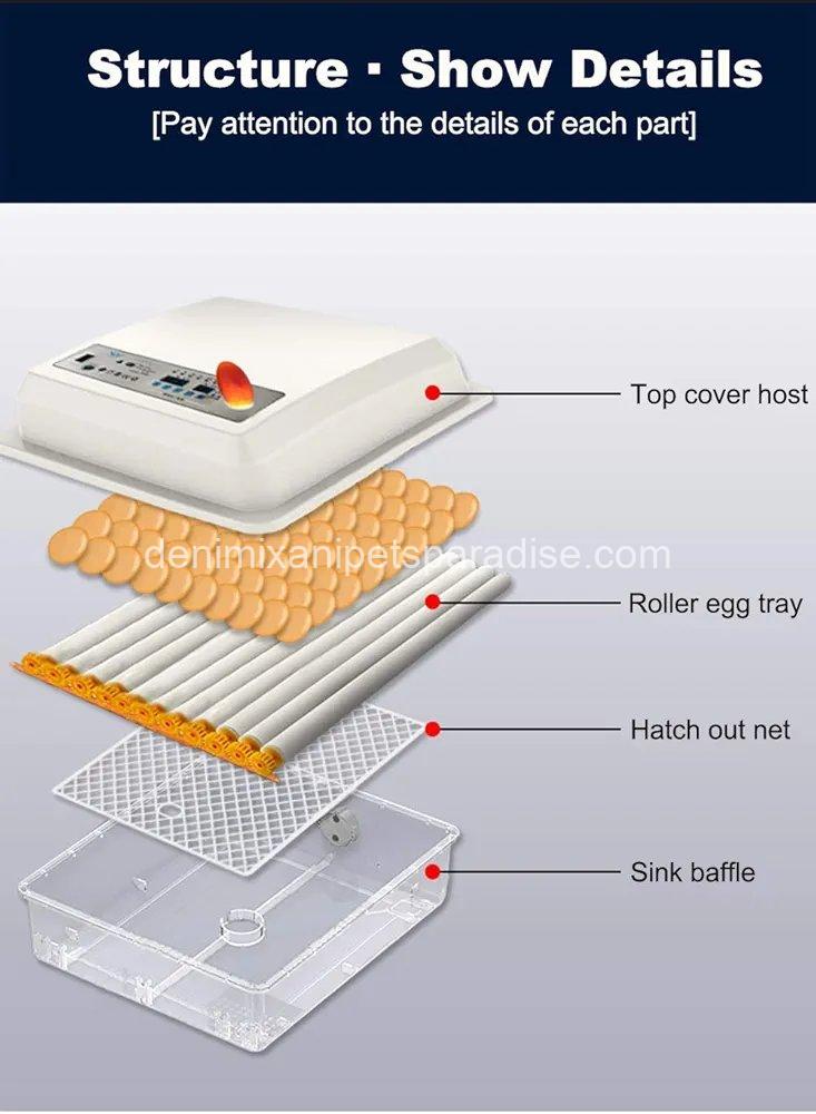 55 Egg Incubator with Humidity Display, Egg Candler, Automatic Egg Turner, for Hatching Chickens 4 55 Egg Incubator with Humidity Display, Egg Candler, Automatic Egg Turner, for Hatching Chickens - Image 4