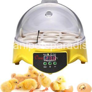360° View 7-Egg Poultry Incubator for Hatching Chicken, 