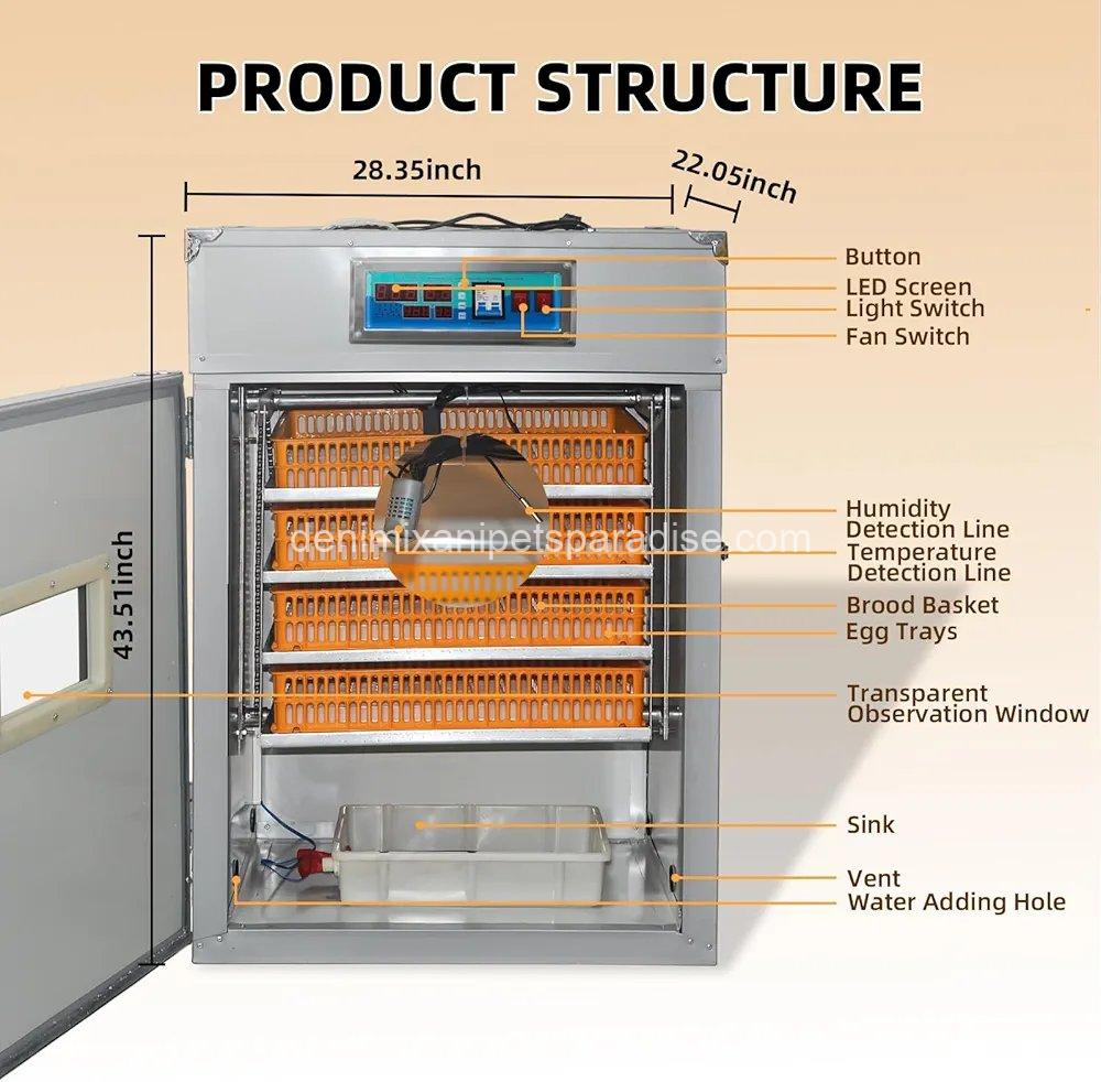 XKV 352 Egg Incubator with Automatic Egg Turning,Temperature Control and Humidity Control,Hatching Eggs,Chicken, 4 XKV 352 Egg Incubator with Automatic Egg Turning,Temperature Control and Humidity Control,Hatching Eggs,Chicken, - Image 4