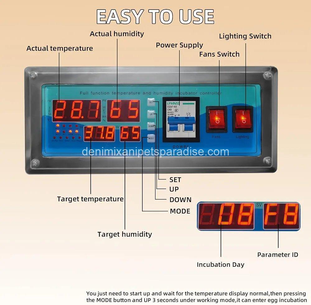 XKV 352 Egg Incubator with Automatic Egg Turning,Temperature Control and Humidity Control,Hatching Eggs,Chicken, 3 XKV 352 Egg Incubator with Automatic Egg Turning,Temperature Control and Humidity Control,Hatching Eggs,Chicken, - Image 3