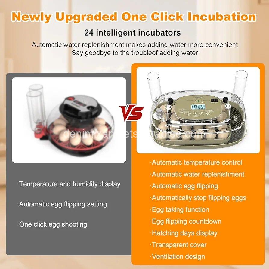 24 Egg Incubators for Hatching,Automatic Egg Turning and Temperature Control Humidity Display, 4 24 Egg Incubators for Hatching,Automatic Egg Turning and Temperature Control Humidity Display, - Image 4